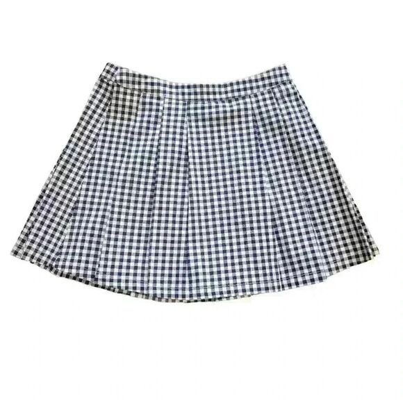 Georgia May Jagger Women's Navy & White Gingham Checked Cotton/Poly/Spandex Plea - Picture 2 of 12